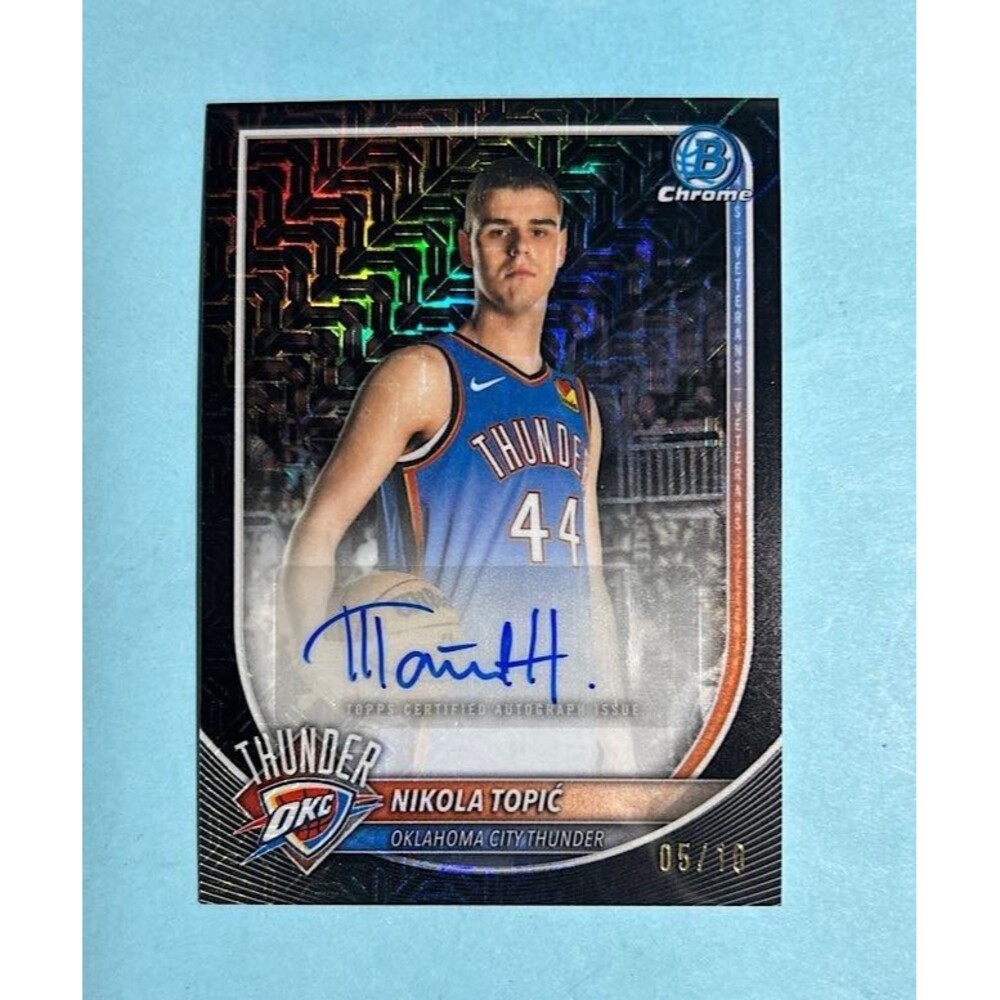 2025-26 Bowman Chrome Black Mojo Nikola Topic ,OKC Auto 05 /10 Card #BCA-NO - Picture 1 of 2